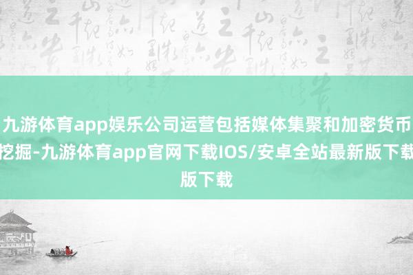 九游体育app娱乐公司运营包括媒体集聚和加密货币挖掘-九游体育app官网下载IOS/安卓全站最新版下载